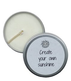 Zonnige geurkaars Create your own sunshine in blikje