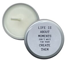 Inspirerende koolzaadwas geurkaars Life is about moments