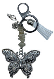 Vlinder Enjoy today sleutelhanger met natuursteen
