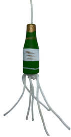 Gelukshanger wijnfles van hout voor de echte levensgenieter - set van 10