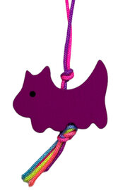 Gelukshanger Hond 3 cm – 10 honden hangers van hout in zakje