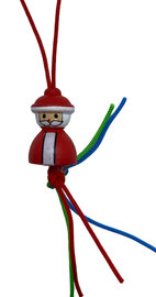 Gelukshanger Kerstman - 10 houten kersthangers in zakje