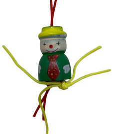Gelukshanger clown van hout - 10 vrolijke clown hangers in een zakje
