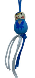 Gelukshanger Jongen - Organza zakje met 10 houten hangers