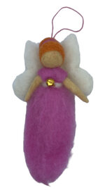 Elfje Beschermengel (donker roze/wit)