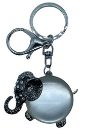 Luxe Metalen Sleutelhanger Olifant met Glanzende Strass Steentjes