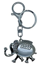 Luxe Metalen Olifant Sleutelhanger met Strass en Keyring