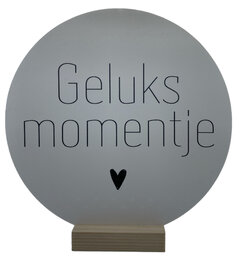Muurcirkel - Geluks momentje met houten standaard
