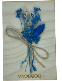 Wenskaart Van Hout Voor Jou - Met echte droogbloemen
