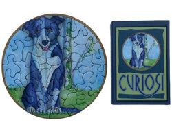 Art ronde puzzel Hond - 33 stukjes in doosje