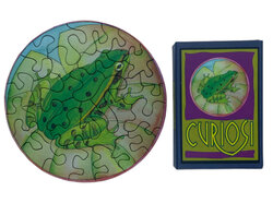 Ronde Art Puzzel Kikker in Compact Bewaardoosje