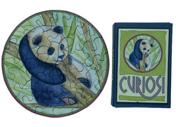 Ronde Art Puzzel Panda in Compact Bewaardoosje