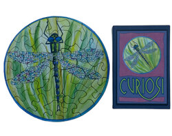 Ronde Art Puzzel Libelle in Compact Bewaardoosje