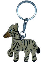 Houten Sleutelhanger Zebra – Handgemaakt Natuurlijk Accessoire
