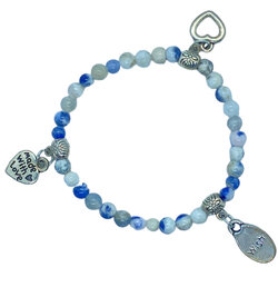 Blauwe sodaliet natuursteen armband voor kinderen - 15 cm