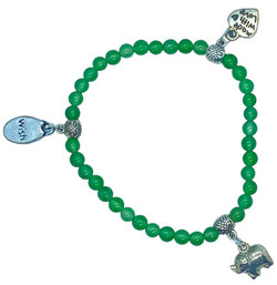 Elastische natuursteen armband van jade voor tieners - 17,5 cm