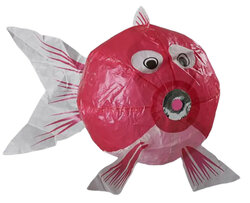 Ballon van japans rijstpapier - Roze vis 