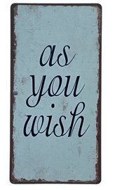 Rechthoekige magneet met de tekst As you wish - 10 x 5 cm