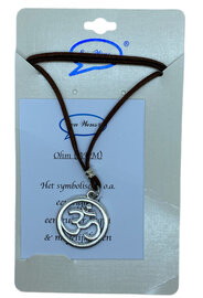 Bruine Lederen Ohm Veterketting met Inspirerende Tekst