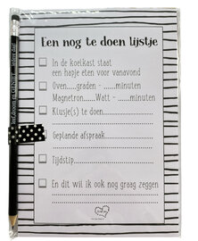 Praktisch To Do Notitieblok met Motiverend Potlood en Stevige Rug