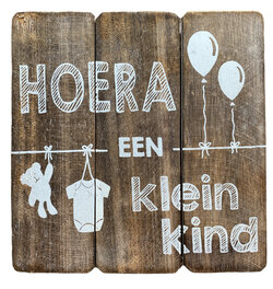 Hoera een kleinkind (houten bord)