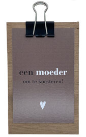 Stijlvol Houten Klembordje Een Moeder Om Te Koesteren Met Zwart Knijpertje