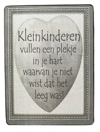 Houten bordje Kleinkinderen vullen een plekje in je hart