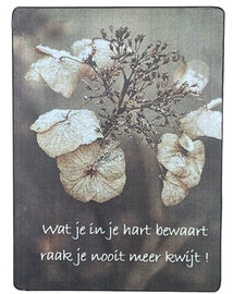 Houten bordje - Wat je in je hart bewaart raak je nooit meer kwijt