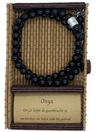 Herenketting Natuursteen Onyx in Luxe Bamboe Verpakking