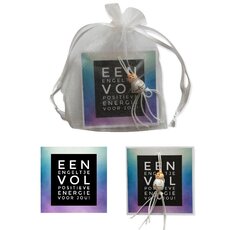 Kaartje met gelukspoppetje -  Een engeltje vol positieve energie