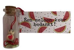 Flesje met glitters - Een meloen keer bedankt