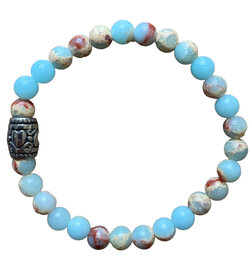 Dames armband Larderiet met basic kraal - Natuursteen