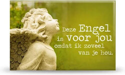 Magneet van metaal met tekst - Deze engel is voor jou