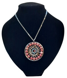 Mandala ketting Rhodochrosiet natuursteen voor emotionele balans