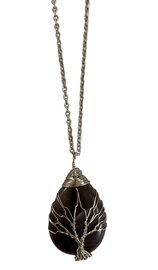 Amethist Hanger aan RVS Ketting – Beschermend Edelsteen Sieraad