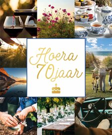 Boekje hoera 70 jaar hardcover met citaten en foto’s in kleur