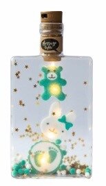 Message light Baby Boy - fles met vilten figuurtjes & lichtjes