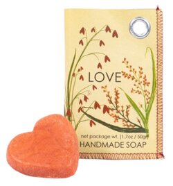 Zakje met zeep - Love - red jasmine rice handgemaakt fair trade