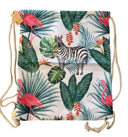 Rugzak met zebra print - trekkoordtas
