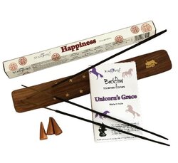 Fair Trade wierook set - houder, kegels & stokjes