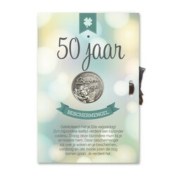 Kaart met geluksmunt - 50 jaar