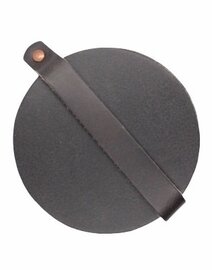 Ronde bruine leren onderzetters - 6 stuks