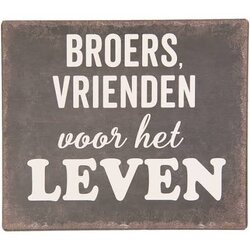 Stoer metalen bord - Broers, vrienden voor het leven