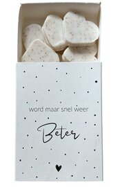 Zeepjes Word maar snel weer beter - Hartenzeepjes OP=OP
