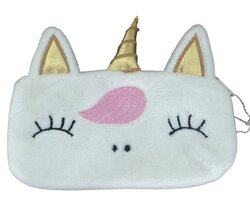 Pluche etui eenhoorn - Wit