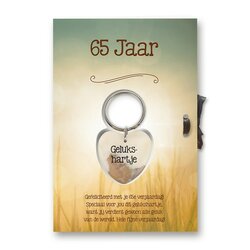 Sleutelhanger Gelukshartje 65 jaar