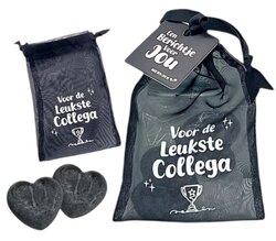 Hartvormige amber blokjes - Voor de leukste collega