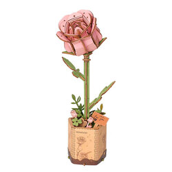 3D Houten constructie set Roze Roos - DIY