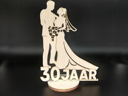 Bruidspaar 30 jaar getrouwd - Hout