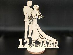 Bruidspaar 12,5 Jaar getrouwd - Hout